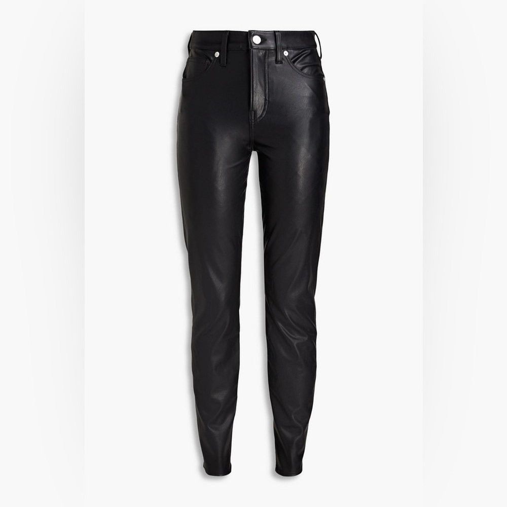 Veronica Beard Jet Black faux leather jeans